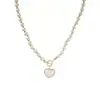Collar de Corazón de Perla con un Diseño Sencillo y Elegante, Cadena para Clavícula para Mujer, Lazo, Cadena para el Cuello de Lujo Ligero, Sensación Moderna y de Alta Gama