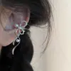 Ear Cuff Perezoso Estilo Francés con Lazo, Perlas y Circonita, Pinza de Oreja de Cinta, Sin Perforar, Accesorio Colgante de Oreja de Hada de Alta Gama