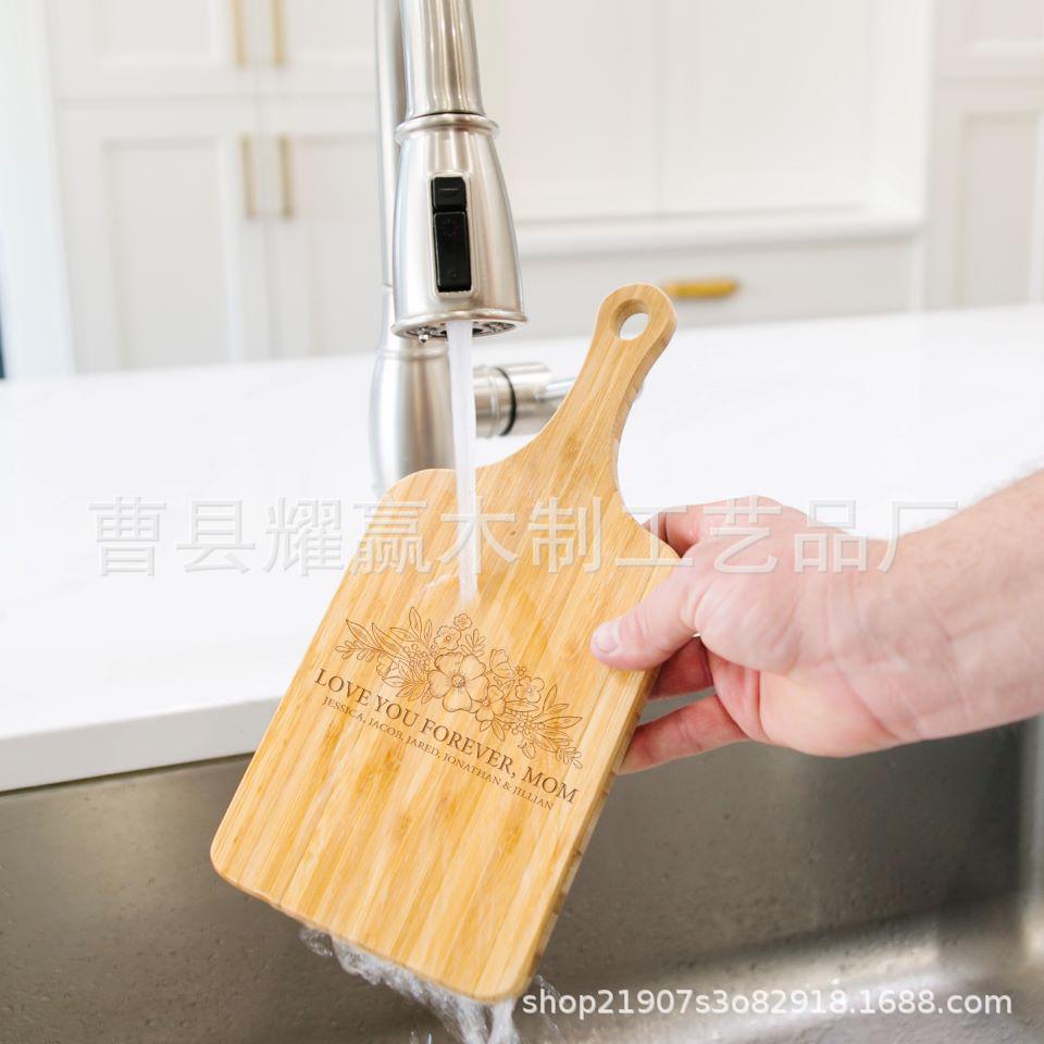 橡胶木把手砧板切菜板家用厨房牛排面包板便携烧烤案板BSCI