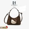 Otoño e Invierno Nuevo Estampado de Leopardo Mini Bolso de Axila para Mujer Estilo Coreano Estilo Extranjero Versátil Lujo Ligero Dibujos Animados Bolso Cruzado Portátil para Niños