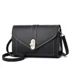 Bolso de Hombro Sencillo de Color Sólido con Hebilla de Cierre 2025 Nuevo Bolso de Mano Cruzado para Mujer Bolso para Teléfono Móvil Billetera de Cuero para Monedas Bloque de Color