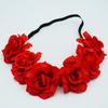 Simulação transfronteiriça rosa flor faixa de cabelo dia dos namorados flor headband noiva feriado foto grinalda vendas diretas da fábrica