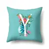 Fronha de Poliéster Flor Fresca Decorativa para Casa Fronha Estampada 26 Letras Inglesas Capa de Almofada QTB18