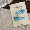 Novos prendedores de cabelo infantis BB coloridos em xadrez com formato de coração, presilhas laterais e presilhas para franja