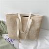 Bolsa Grande de Palha Feminina 2021 Primavera Moda Popular Estilo Coreano Bolsa Tote de Grande Capacidade Bolsa de Ombro de Mão