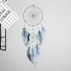 Simples apanhador de sonhos cinza esfumaçado de dois anéis ornamento pendurado literário e fresco casa apanhador de sonhos pingente cristal cinza anel duplo