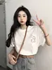 Camiseta de Manga Corta para Mujer, Verano Estudiante Estilo Coreano Holgada Cuello Redondo Moderna Estampada Versátil Estilo Harajuku Top Ropa de Moda para Mujer