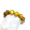 Pulsera de Piedra Ojo de Tigre Dorado, Pulsera Redonda de una Sola Vuelta, Pulsera Amarilla de Piedra de Tigre, Accesorio Unisex de una Sola Vuelta