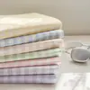 2026 Novo Estilo Liso Tecido Grosso Xadrez Lençol de Cama Tapete Refrescante Macio Lençol de Cama Fronha Conjunto de Três Peças Nova Textura de Areia Fina Atualizada