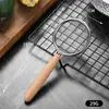 Acero inoxidable oreja puntiaguda mango de madera colador pequeño casero cocina leche de soya jugo filtro de residuos de té herramientas de repostería tamiz para harina