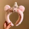 Chapéu Fofo de Montanha Nevada Ártica com Orelhas de Urso Faixa de Cabeça de Pelúcia para Mulheres, Presilha de Cabelo para Lavar o Rosto Acessório de Cabelo Faixa de Cabeça para Outono e Inverno