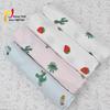 Vestido Loungewear de Tecido Crepe Gaze Estampado Dupla Camada de Algodão Penteado Desenho Animado Tecido Dobrado Dupla Camada Fio 40