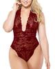 Lencería Sexy de Talla Grande Europea y Americana para Mujer Encaje Sexy Mameluco Camisón Lencería Sexy Europea y Americana