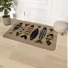 Tapete de chão de linho falso mais vendido transfronteiriço, absorvente para banheiro, resistente à sujeira, borracha antiderrapante, tapete de entrada de cozinha de desenho animado