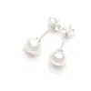 Brincos de Prata 925 com Pérolas Naturais de Água Doce Brincos de Pérola Três Cores Delicados Elegantes High-End Redondos Brincos High-End