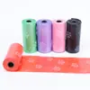 Bolsa de basura impresa para mascotas perro ecológica limpieza inodoro recoger 15/Rollo perro gato suministros al por mayor limpieza inodoro
