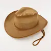 Nuevo sombrero de paja de estilo étnico para mujer de verano, sombrero de paja plegable para el sol, sombrero de playa para exteriores con protección solar para mujer