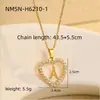 Collar de 26 letras inglesas transfronterizo acero inoxidable chapado en oro de 18K circonita colgante de corazón collar joyería al por mayor