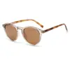 Gafas de Sol de Moda Transfronterizas Tr90 con Acabado de Alta Gama para Mujer, Gafas Retro con Protección UV, Gafas Redondas de Protección Solar
