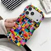 Mosaico Retro Cuadros Contrastantes Manzana 18Promax Funda de Teléfono Brillante Cubierta de Doble Capa Anti-Caídas Iphone14Pm