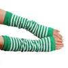 En stock guantes largos estilo coreano manga para brazo al por mayor cospla anime rayas blancas y negras dedo descubierto algodón manga larga para muñeca