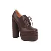 Zapatos de mujer de boca profunda cuadrada cabeza nueva zapatos simples 43 mesa de agua zapatos de comercio exterior 32 primavera y otoño tacones altos gruesos encaje