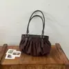 Bolsa de Axila Feminina 2026 Novo Modelo de Outono de Alta Qualidade Vintage Plissada Bolsa de Ombro Grande Capacidade Bolsa Saco para o Dia a Dia
