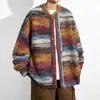 Suéter de Color Contrastante para Hombre Otoño e Invierno Nuevo Estilo Hong Kong Tendencia Holgada Chaqueta Moda Casual para Hombre y Mujer Cardigan de Punto Superior