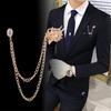 Broche de traje de moda transfronteriza para hombre, con borla de diamante simple de metal, para vestido de novia, ramillete, alfiler para cuello