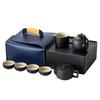 Juego de Té de Viaje para Coche Traje Taza Express Juego Pequeño Caja de Almacenamiento Tetera Portátil para Exterior Taza de Té Juego de Té Kung Fu