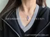 Collar Rojo Redondo V-Jingjia para Mujer, Cadena para Clavícula de Oro Blanco con Diamante Rojo y Diamante Rosa de Mariposa, Colgante de Lujo Ligero de Gama Alta