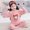 Conjunto de Ropa Interior de Algodón para Niños Ropa y Pantalones de Otoño para Niños Pijamas 100% Algodón para Niñas Pijamas para Niños Mayores Ropa Térmica de Algodón