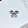 Estilo coreano estilo pequeño fragante aleación cristal diamante agujero colgante diamante rosa lazo accesorios accesorios para el cabello agujero zapatos accesorios de material