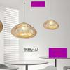 Lámpara de araña de cristal con forma de nube creativa nórdica, sencilla, para restaurante, escaleras, vestíbulo de hotel, oficina de ventas, bar, lámpara decorativa.