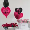 Globo de corazón de 18 pulgadas para fiesta, Día de San Valentín, confesión, decoración de cumpleaños, princesa, globo de la suerte feliz, pareja, celebridad de internet, tocador