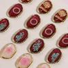 Zhen Tu Elegante Flor de Rosa Perla Ovalada Textura de Arena Líquida Resina Flor Seca Accesorios de Aleación Pendientes Joyería DIY