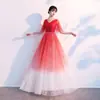 Novo Vestido Grande de Performance para Coro Feminino, Saia Longa, Corte Justo, Elegante para Apresentação de Recital de Canções, Host, Maestro, Vestido de Noite