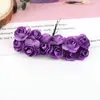 Em Estoque Aproximadamente 2cm Flor de Ameixa Artificial Flor de Papel Pequena Acessórios para Caixa de Doces Material para Guirlanda de Rosas Acessórios de Embalagem para Caixa de Presente