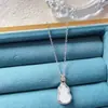 Collar de acero de titanio con cadena para clavícula femenina, imitación de calcedonia de hielo alta natural, Buda, accesorios de regalo de cumpleaños avanzados, venta al por mayor en vivo