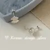 Pendientes de Plata S925 de Plata de Ley con Diseño de Nicho Estilo Coreano Estilo Ins, Concha de Sirena Perla, Elegantes y Versátiles, Gama Alta