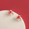 Pendientes navideños de estilo coreano para mujer, con gotas de aceite rojas, bonitos pendientes de temperamento, de alta gama, para otoño e invierno, de Año Nuevo.