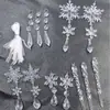 Carámbanos de Hielo Transparentes Decoraciones Navideñas Barras de Hielo Puntas de Hielo Accesorios DIY Iluminación Adornos Colgantes Serie de Copos de Nieve Set