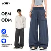 Pantalones cargo holgados de pierna ancha con cintura elástica Venta al por mayor de fábrica de prendas