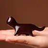 Tallado de Sándalo Gato Caminando Adorno de Gatito Lindo Gatito Tallado a Mano Gatito Decoración de Madera Creativa Artesanía de Gato Regalo