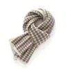 26 Bufanda Nueva de Cachemir a Cuadros Houndstooth para Otoño e Invierno, Cálida y Versátil, Doble Propósito para Protección del Cuello, Bufanda Gruesa de Punto de Cachemir