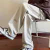 Pantalones Deportivos de Seda Helada de Otoño para Hombre 2025 Nuevo Estilo Juventud Pierna Recta Pantalones de Chándal Niños Casuales Pantalones Largos