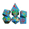 Conjunto de Dados para Jogo de Tabuleiro Dungeons and Dragons, Dados RPG Dnd Multilaterais em Azul e Turquesa