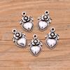 Accesorios de aleación para bricolaje, colgante de flor de amor, collar, pulsera, accesorios, 18 x 11 mm, 1412