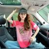 Ins Camiseta de Algodão Estampada Rejuvenescedora Coreana Feminina Top Rosa Degradê Esfumado Solto Emagrecedor