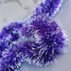 Nuevas cintas navideñas coloridas de tejido denso con borde de cuadros, cintas de oropel y guirnaldas para decoraciones de fiestas navideñas